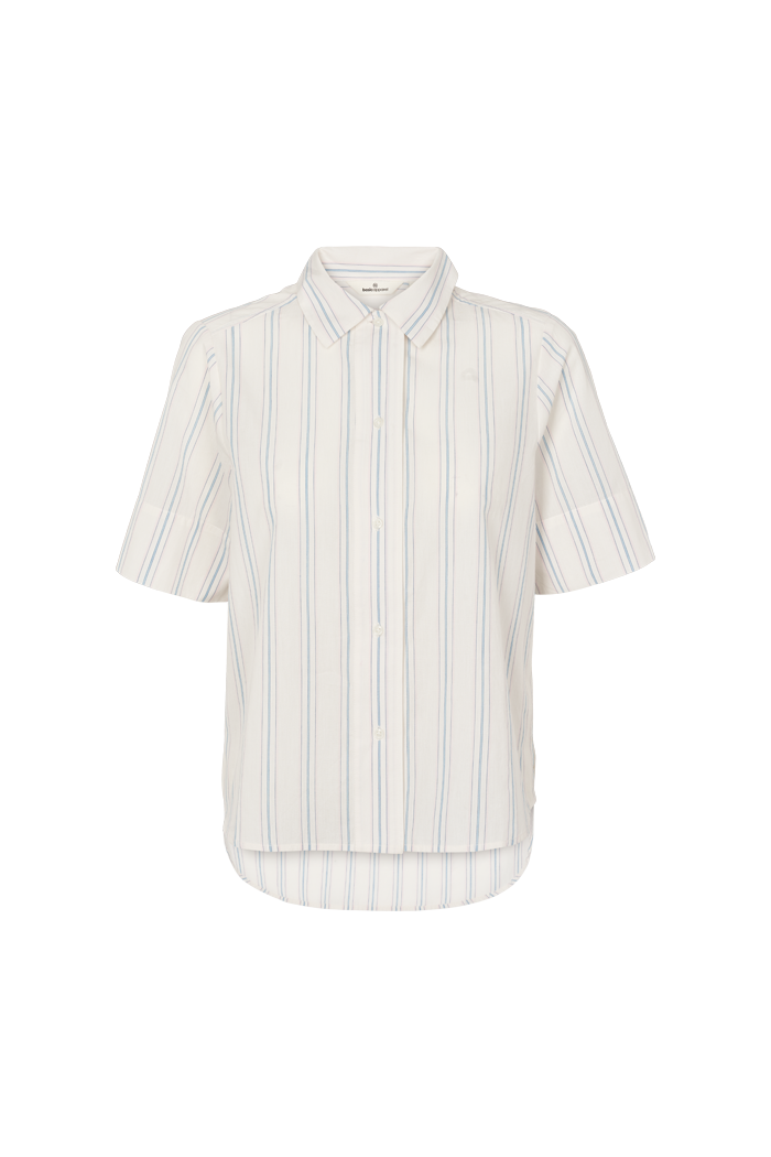 Basic Apparel Martina SS Shirt Skjorter 680 Whisper white / Lotus / alaskan blue