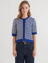 Minie Cardigan - Sodalite blue / whisper white