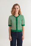 Minie Cardigan - Abundant green / whisper white