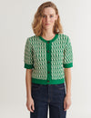 Minie Cardigan - Abundant green / whisper white