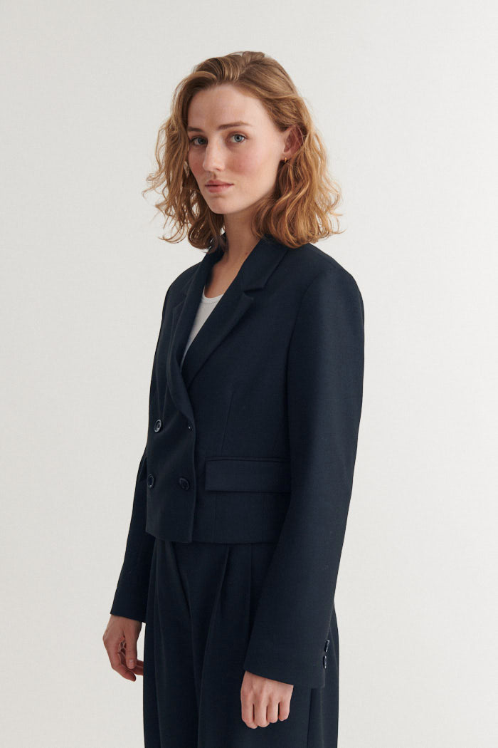 Basic Apparel Radi Short Jacket Jakker 886 Navy melange