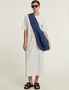 Raja Striped Dress - Quiet harbor / Whisper white