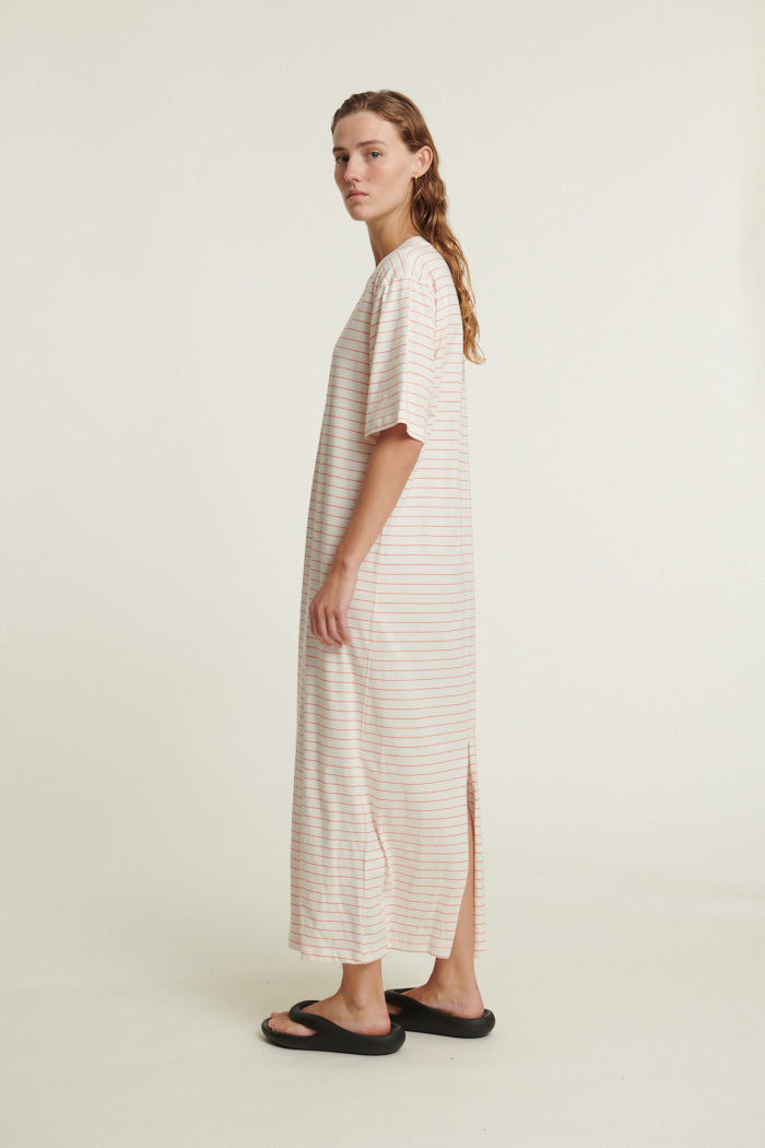 Basic Apparel Raja Striped Dress Kjoler 759 Grenadine / whisper white