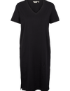 Rebekka Tee Dress V. Neck - Black