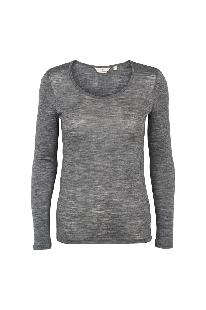 Basic Apparel Rinja LS Tee T-shirts 025 Grey Mel.