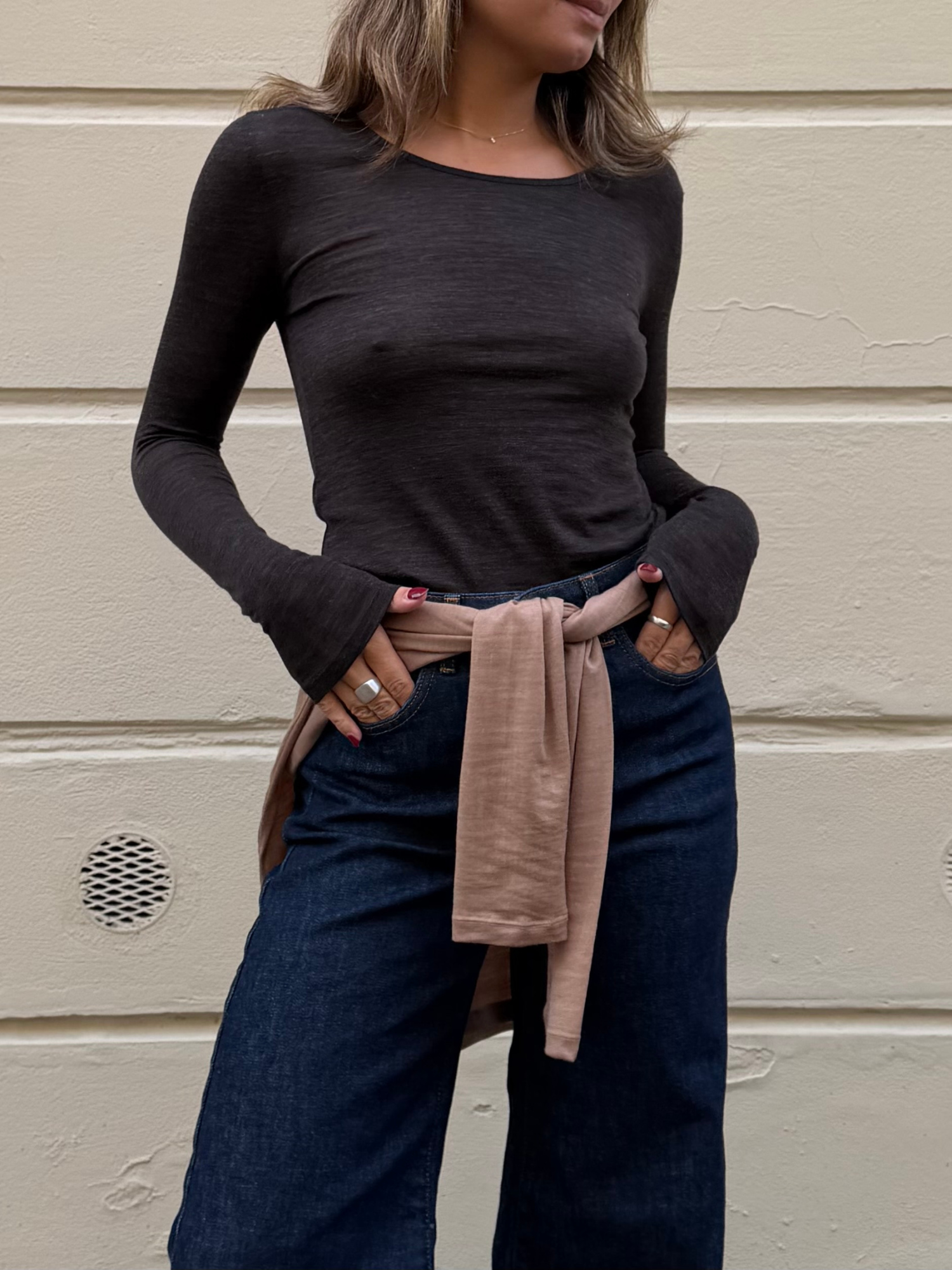 Basic Apparel Rinja LS Tee T-shirts 709 Chocolate torte