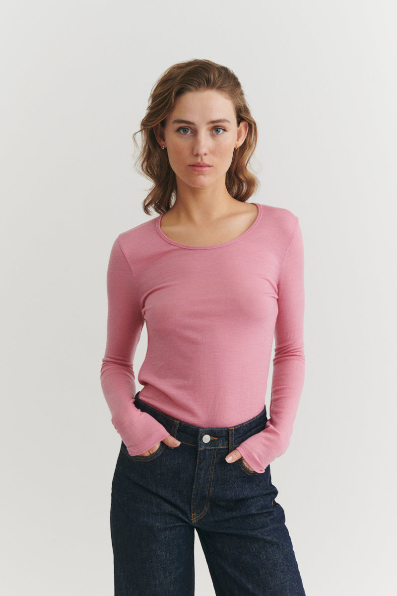 Basic Apparel Rinja LS Tee T-shirts 899 Cashmere rose