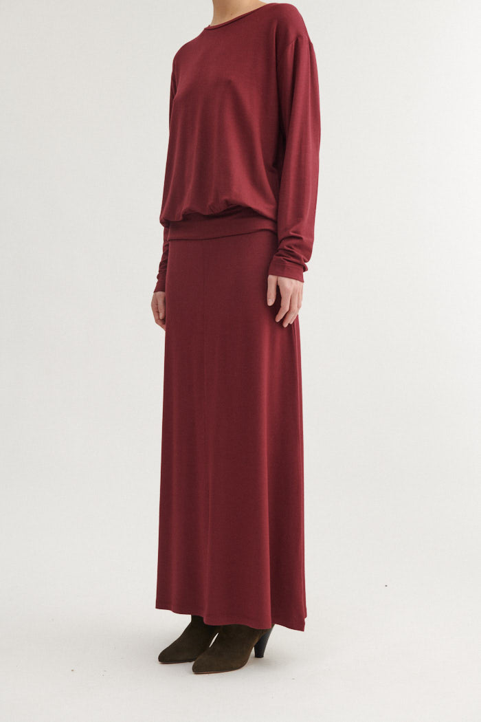 Basic Apparel Sadie Long Skirt Nederdele 792 Bordeaux Truffle