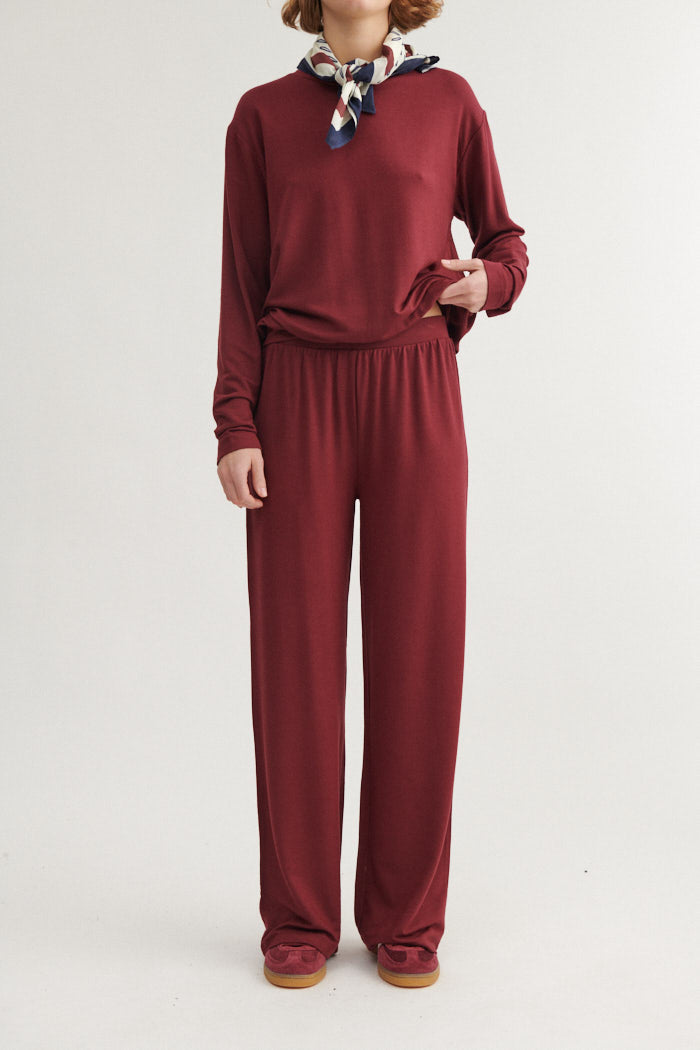 Basic Apparel Sadie Pant Bukser 792 Bordeaux Truffle