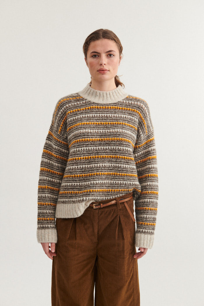 Basic Apparel Sally High Neck Sweaters 800 Light grey mel-carafe-buckskin