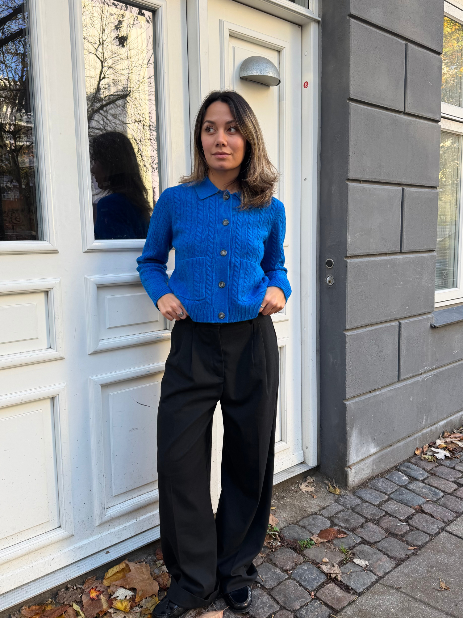 Basic Apparel Selem Cable Jacket Jakker 917 Directoire blue