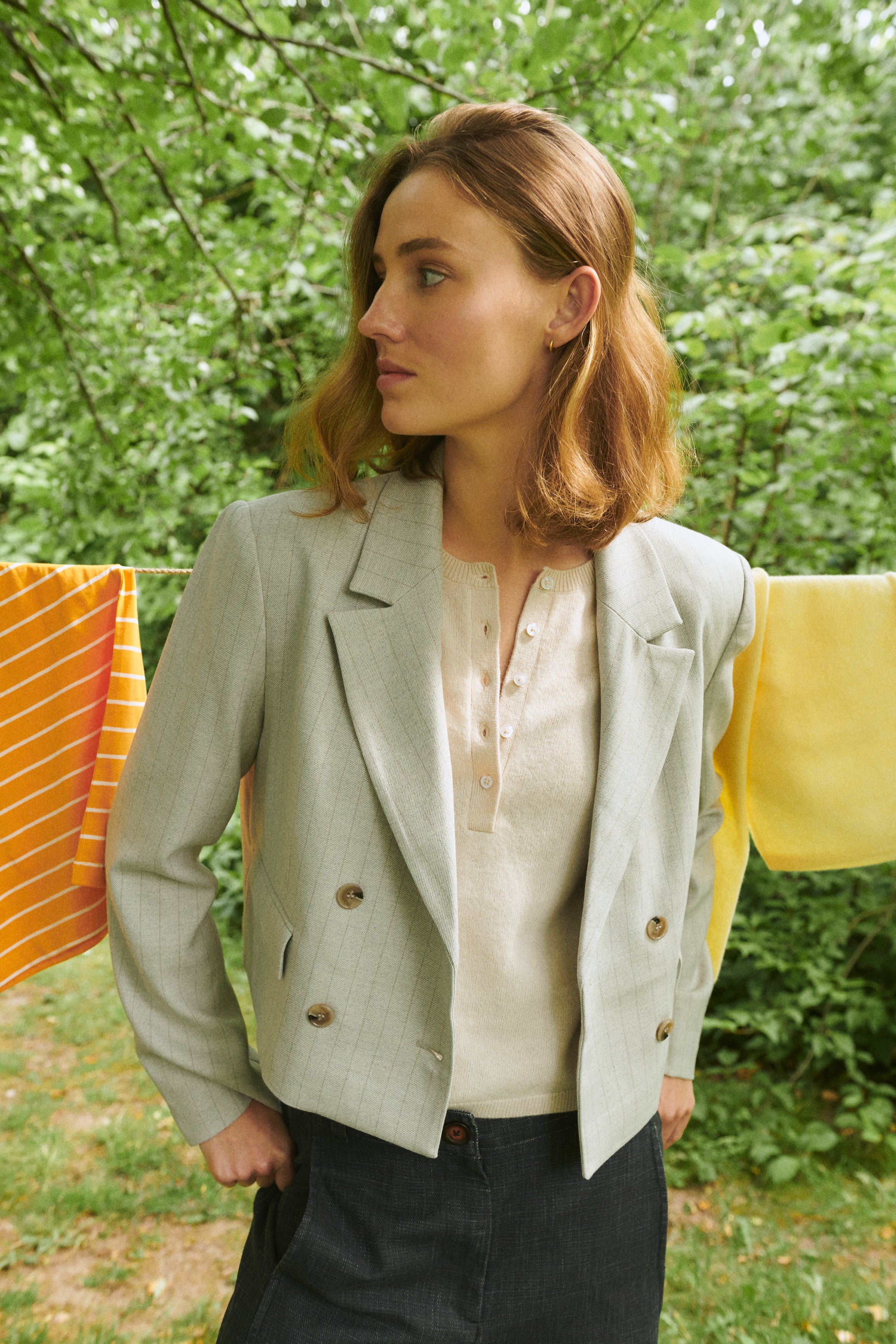 Basic Apparel Selem Granddad Tee Sweaters 883 Moonbeam