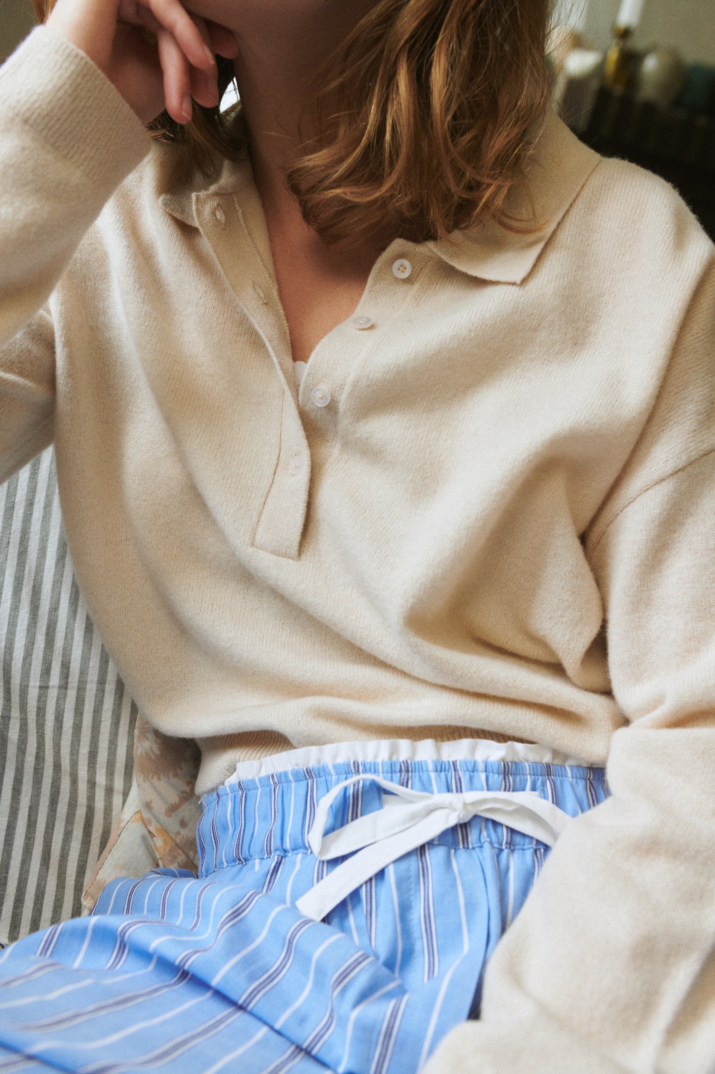 Basic Apparel Selem Polo Sweaters 883 Moonbeam