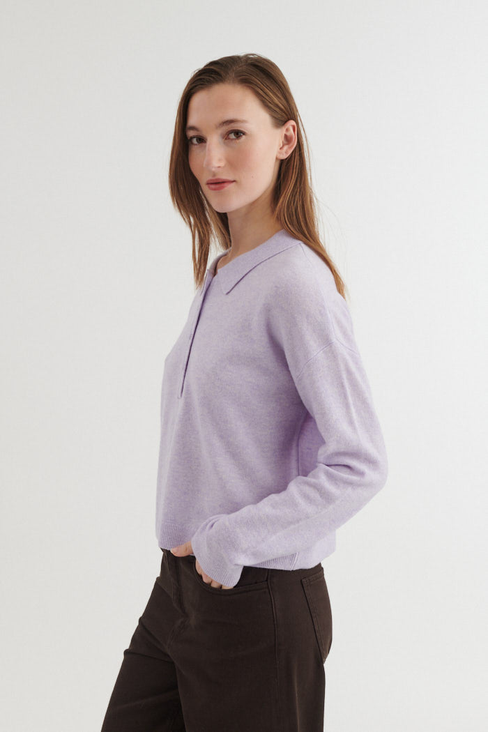 Basic Apparel Selem Polo Sweaters 903 Violet Tulip