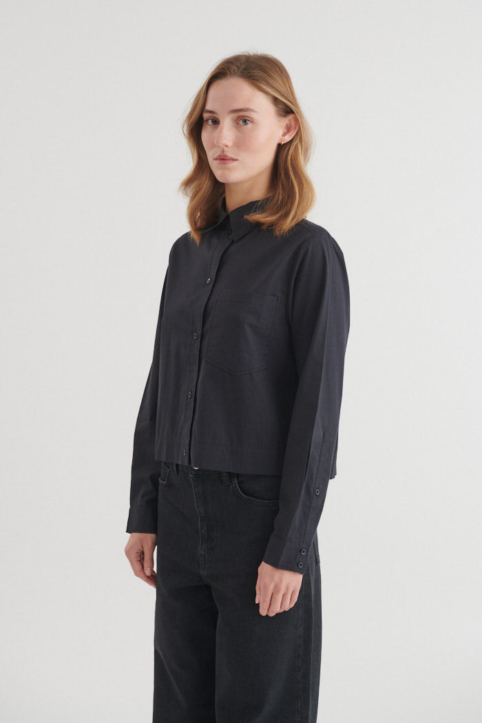 Basic Apparel Silje Cropped Shirt Skjorter 001 Black