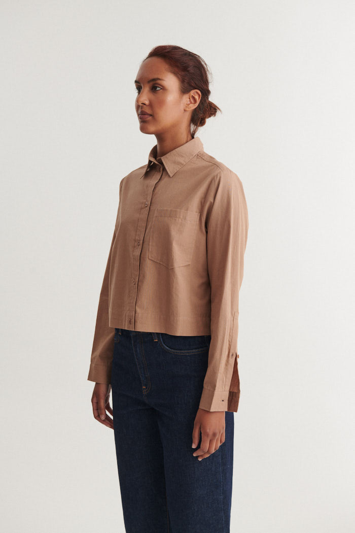 Basic Apparel Silje Cropped Shirt Skjorter 833 Portobella