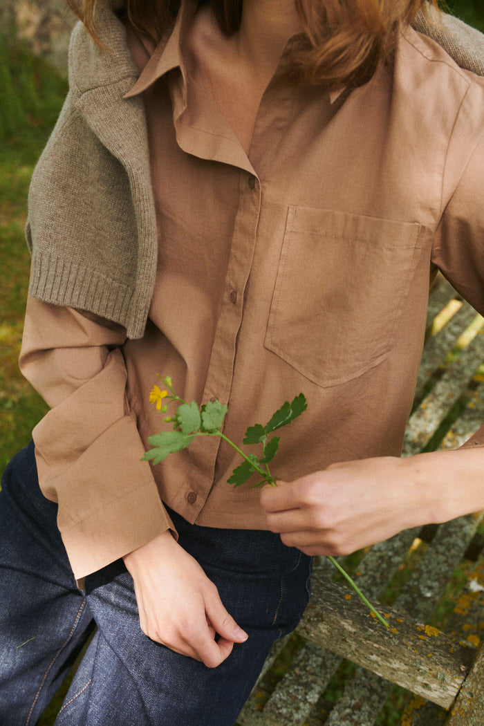 Basic Apparel Silje Cropped Shirt Skjorter 833 Portobella