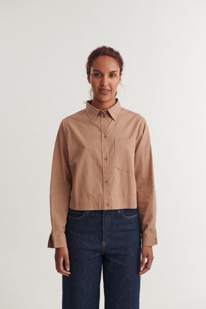 Basic Apparel Silje Cropped Shirt Skjorter 833 Portobella