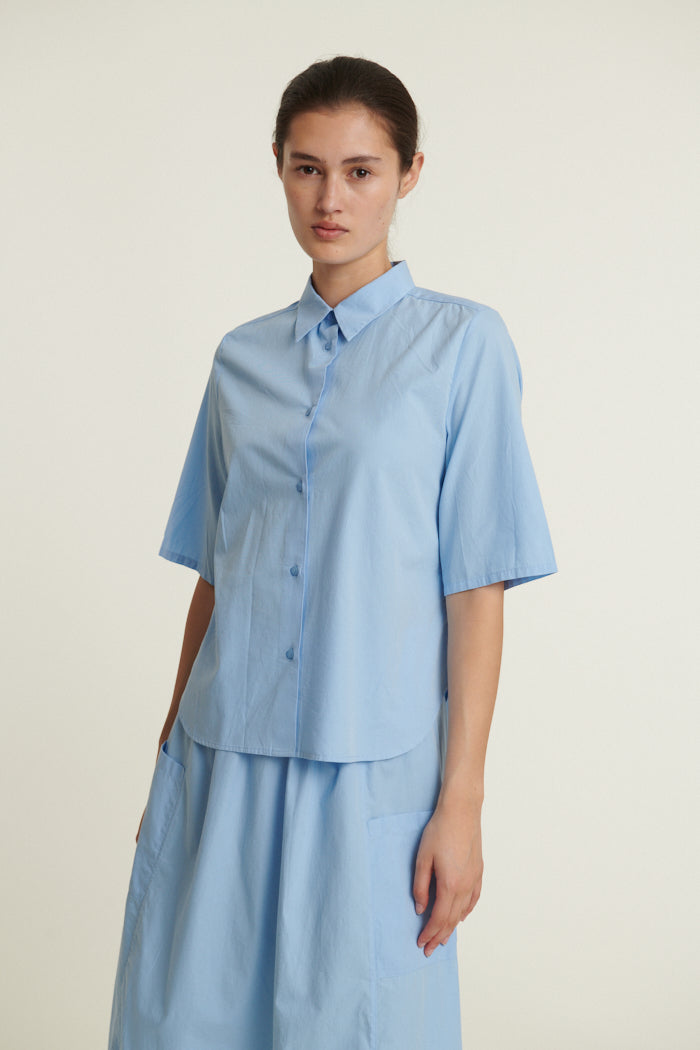 Basic Apparel Silje SS Shirt Skjorter 772 Frozen fjord