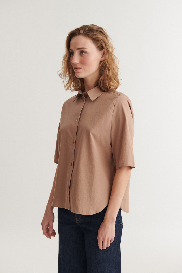 Basic Apparel Silje SS Shirt Skjorter 833 Portobella