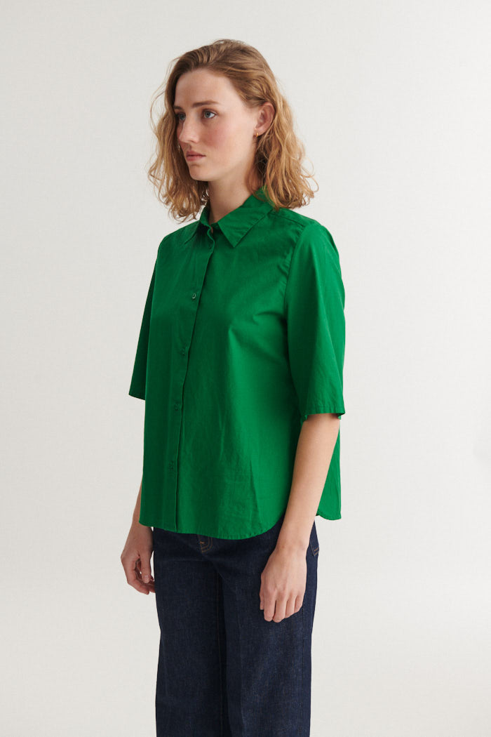 Basic Apparel Silje SS Shirt Skjorter 860 Abundant green