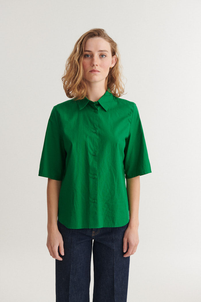 Basic Apparel Silje SS Shirt Skjorter 860 Abundant green
