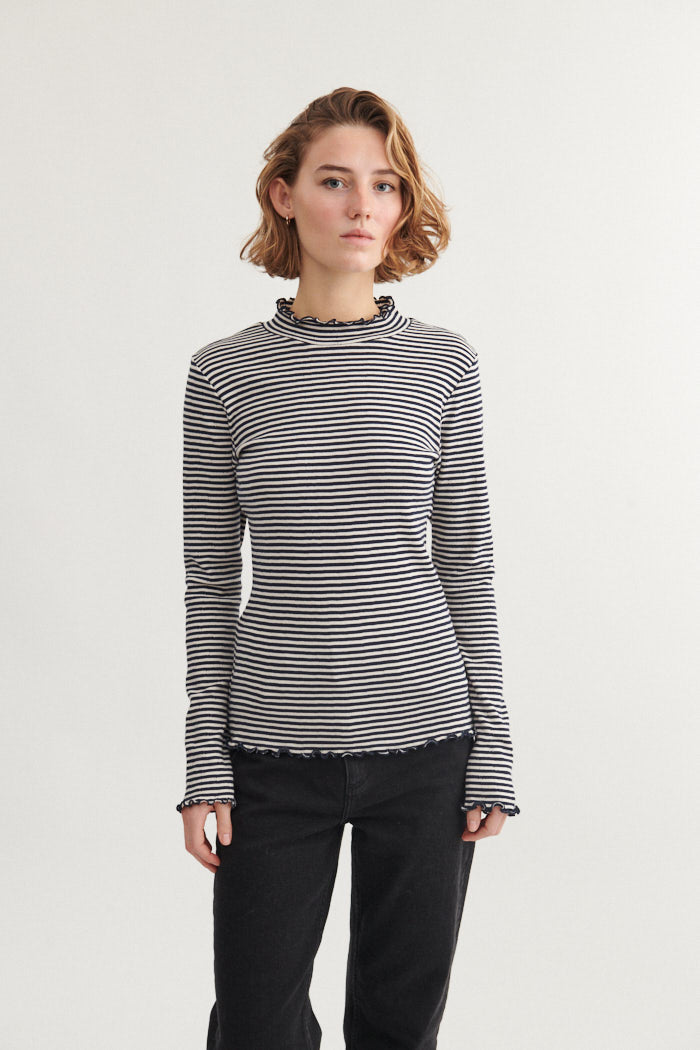 Basic Apparel Silma High Neck T-shirts 721 Sky captain / birch