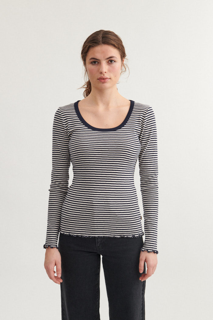 Basic Apparel Silma LS Tee T-shirts 721 Sky captain / birch