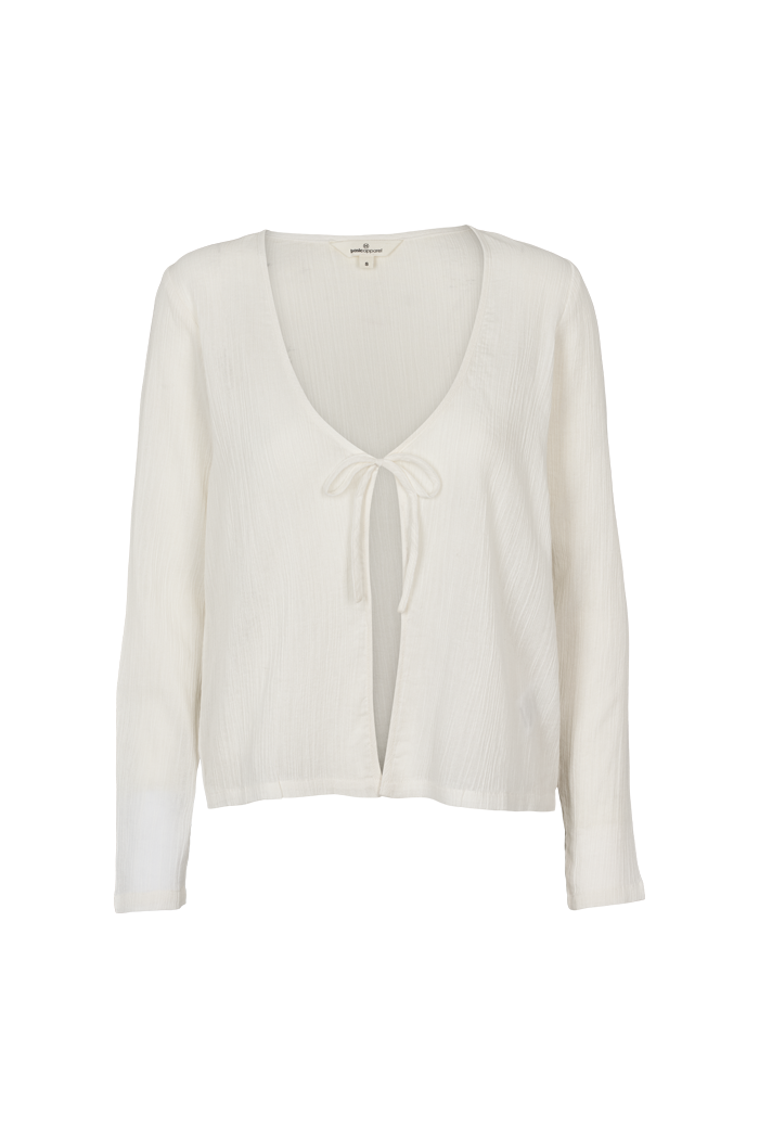 Basic Apparel Simone Tie Top Bluser 330 Whisper White