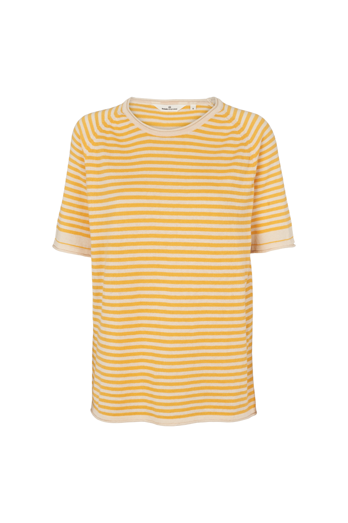 Basic Apparel Soya SS Mini Stripe Sweaters 689 Birch / Artisans Gold