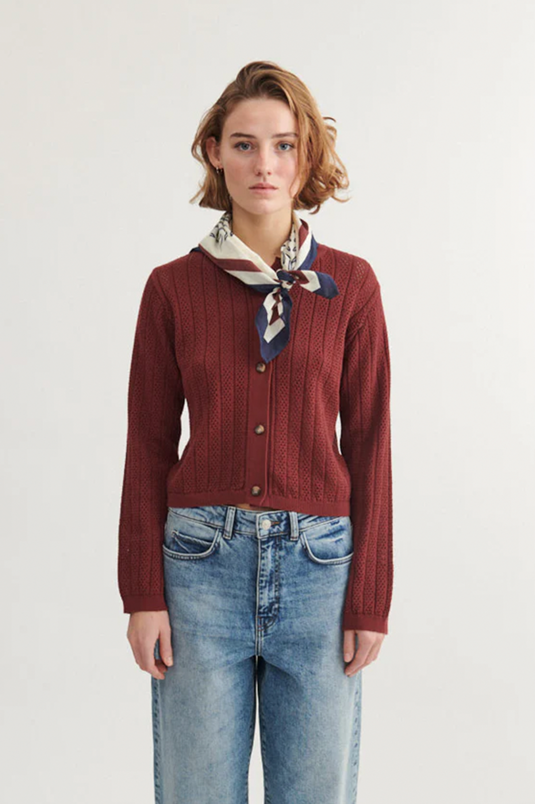 Basic Apparel Tricia Cardigan Sweaters 792 Bordeaux Truffle