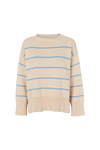Winie O-neck Stripe - Birch / Alaskan blue