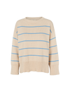 Winie O-neck Stripe - Birch / Alaskan blue