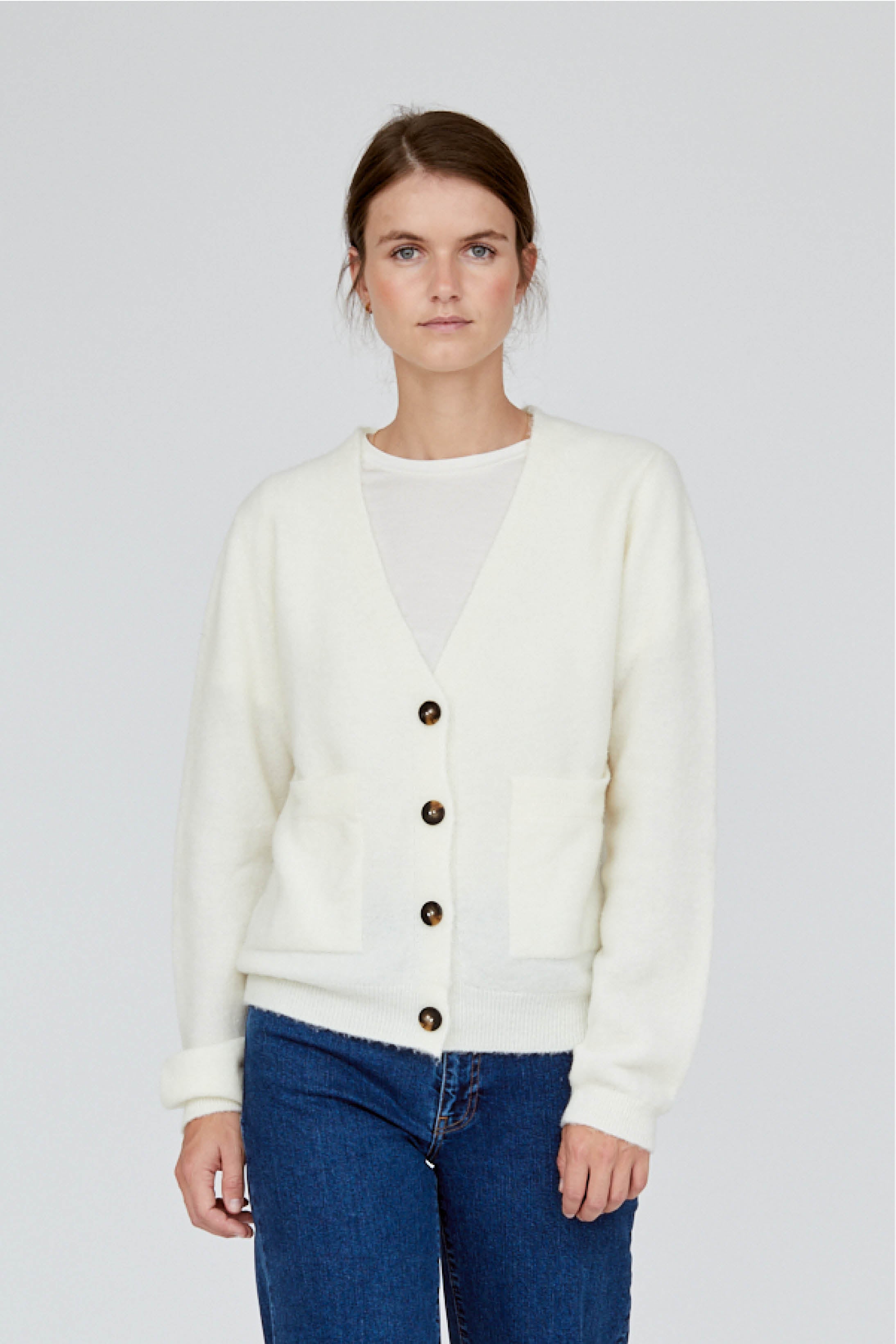 Basic Apparel Claudia V-Cardigan W. Pockets Cardigans 183 Birch