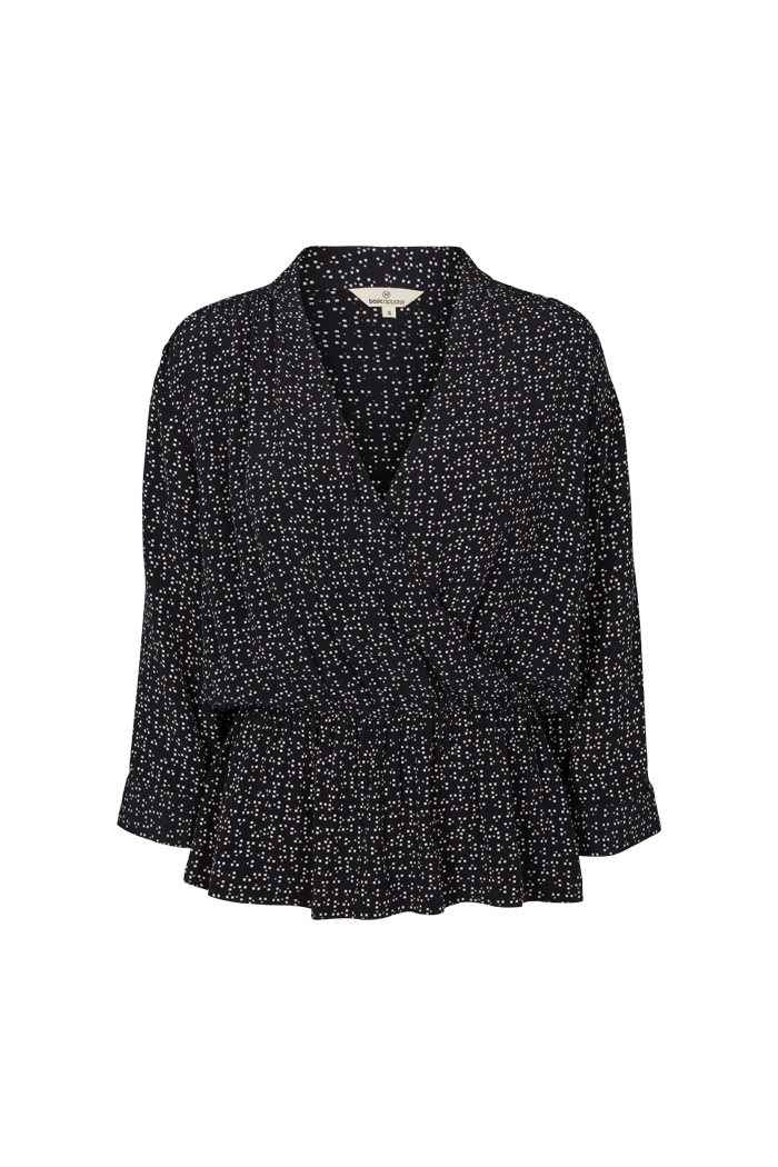 Basic Apparel Laurel Blouse Bluser 486 Pixel Print Black