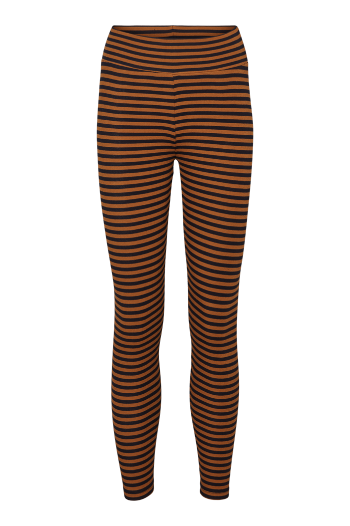 Basic Apparel Ludmilla Tights Leggings 515 Bronze Brown/Black Stripe