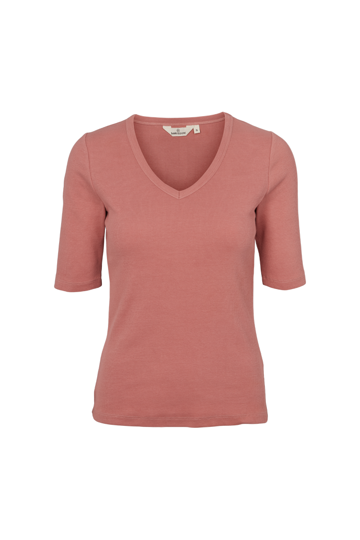 Basic Apparel Ludmilla V-Neck T-shirts 282 Old Rose