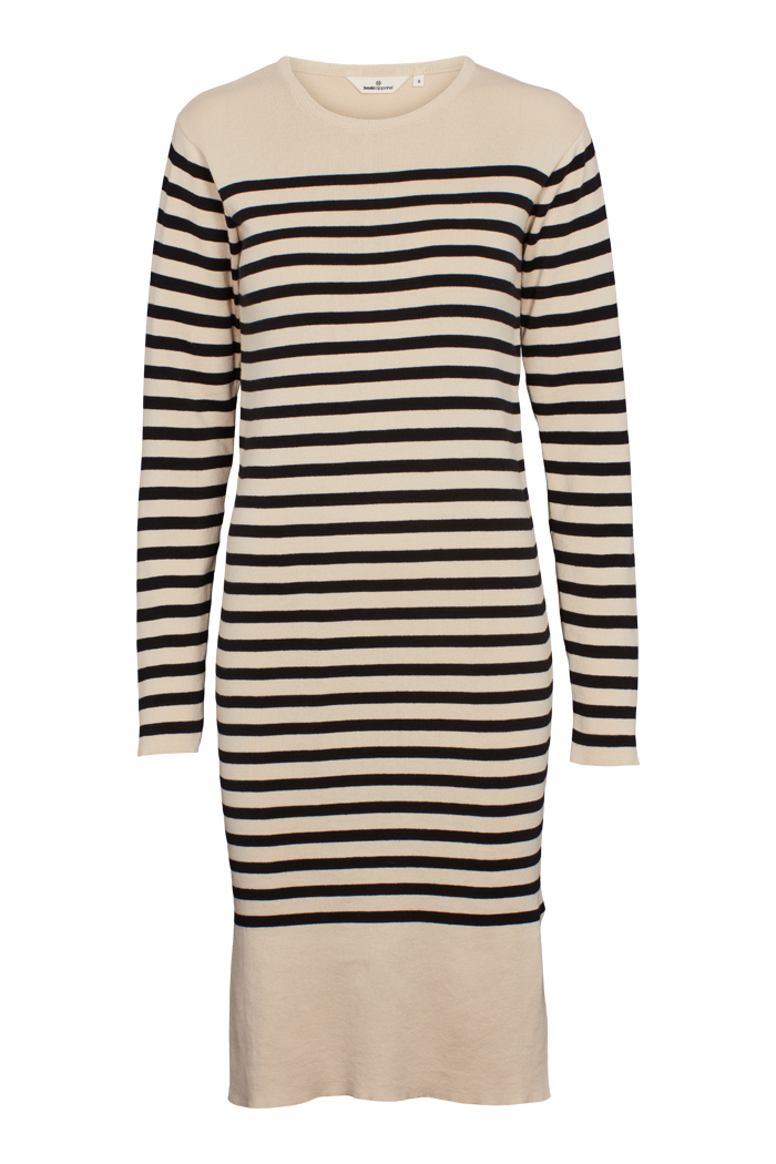 Basic Apparel Sailor Stripe Knit Dress Kjoler 482 Birch/Black