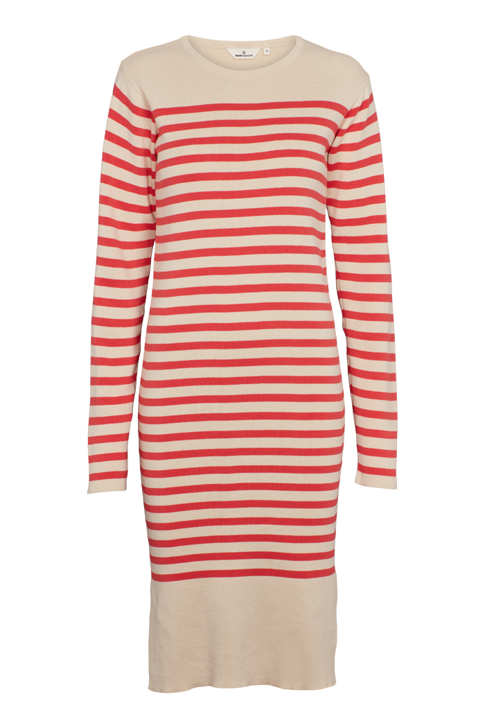 Basic Apparel Sailor Stripe Knit Dress Kjoler 558 Birch/Cayenne